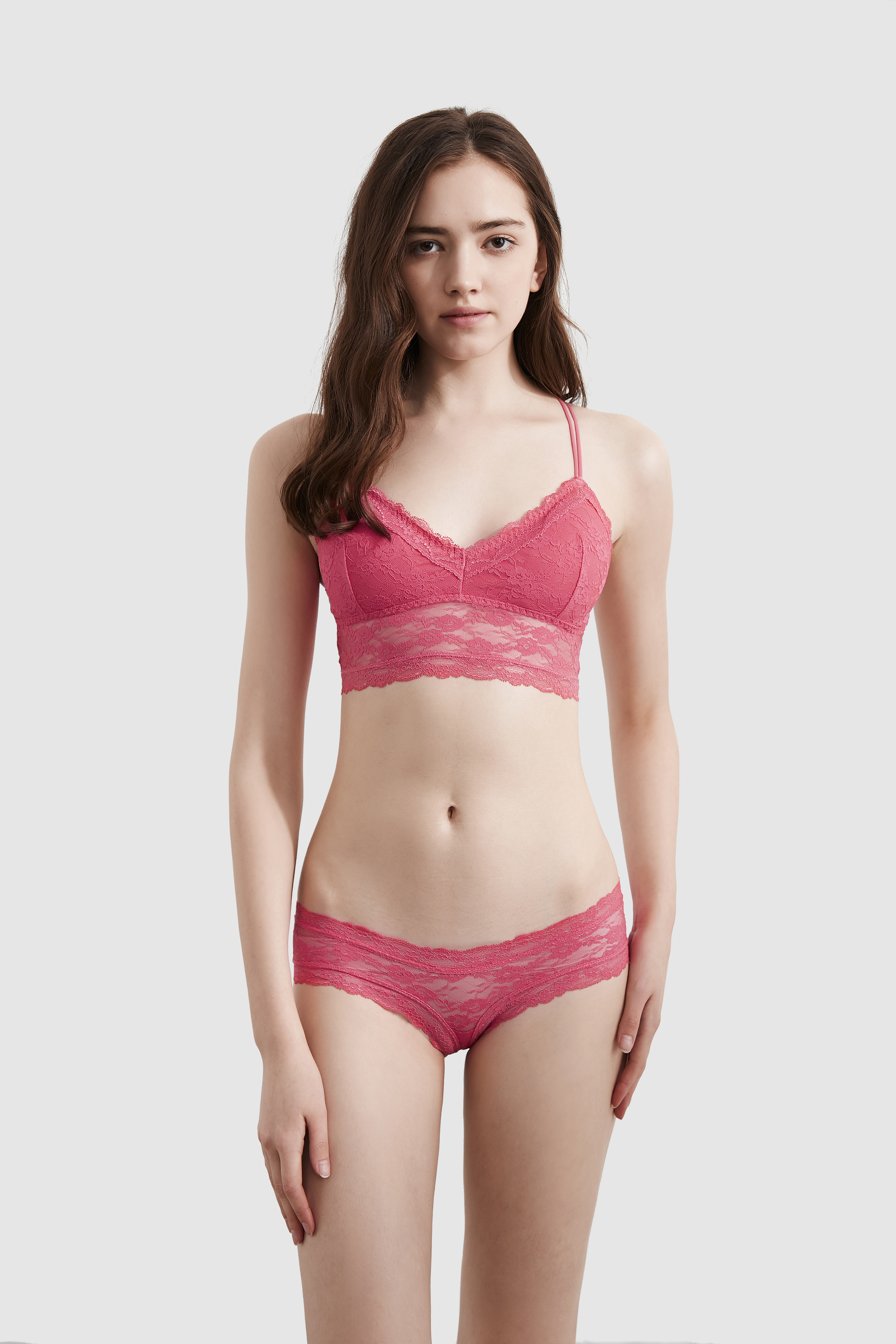 Full lace bra with removed mould cup + Full lace panty