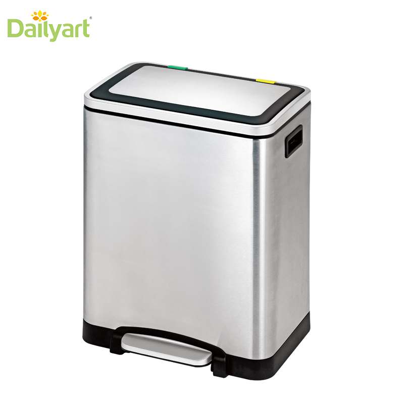 Stainless steel rectangular kitchen dustbin waste bin