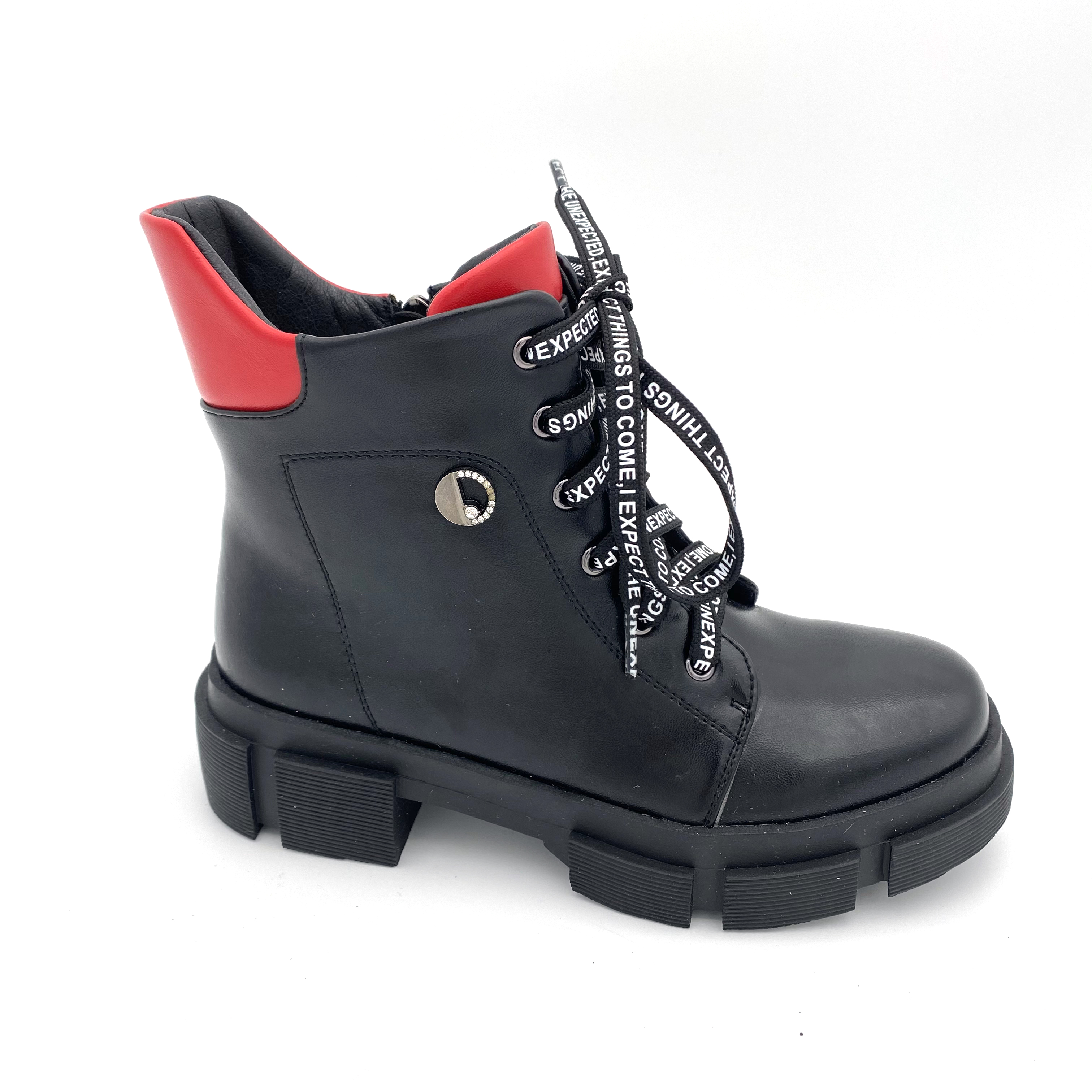 Winter 2020 new fashion boys and girls thick bottom lace-up zipper waterproof platform for children outdoor black Martin boots
