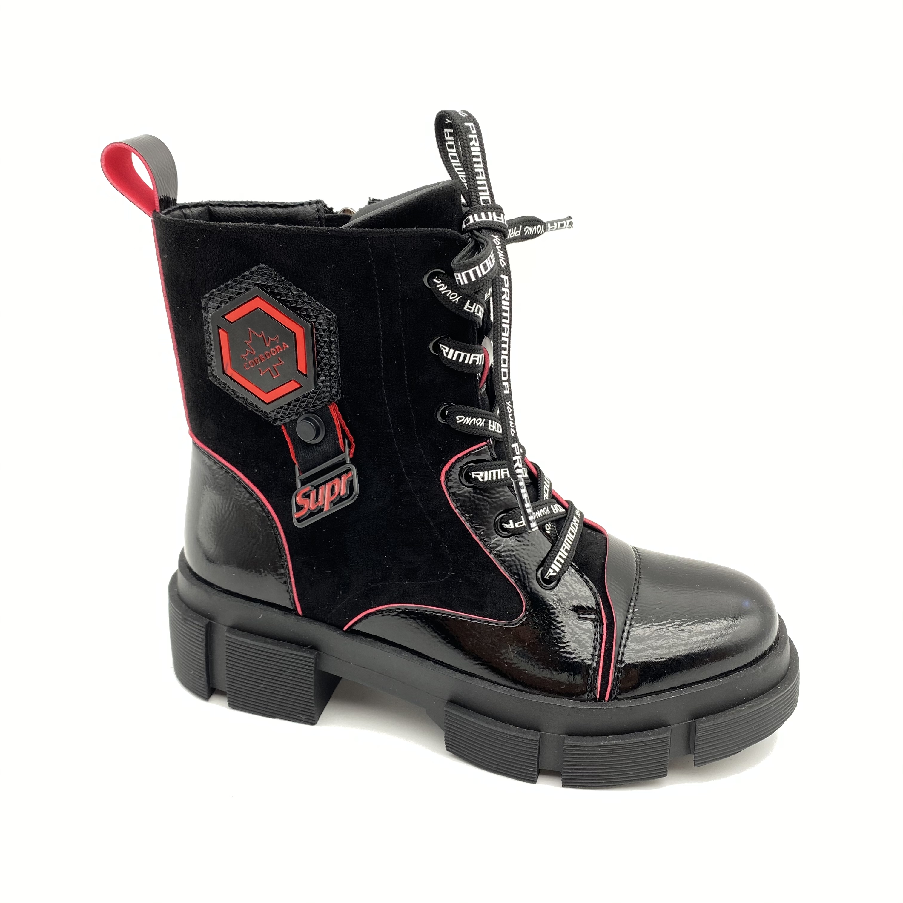 Winter 2020 new fashion boys and girls thick bottom lace-up zipper waterproof children's outdoor Martin boots