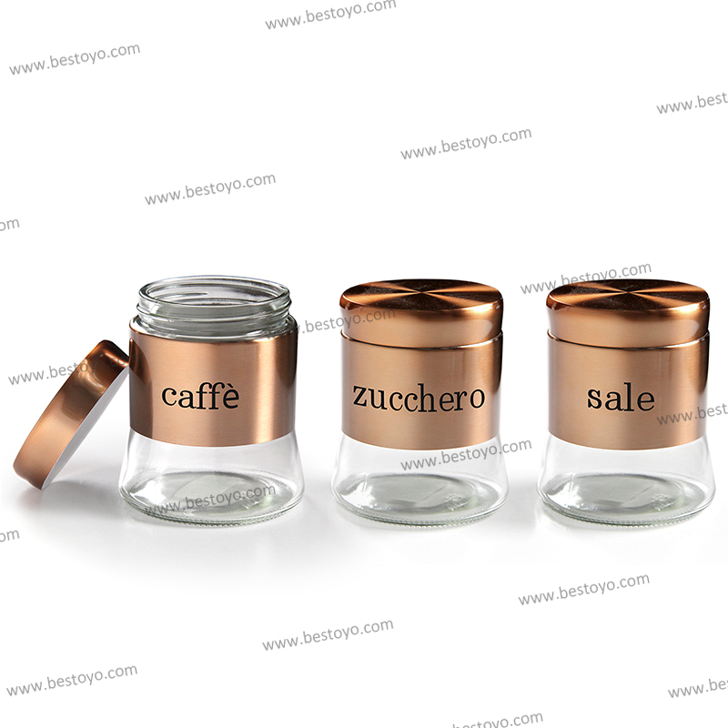 Storage jar glass with SS covered glass