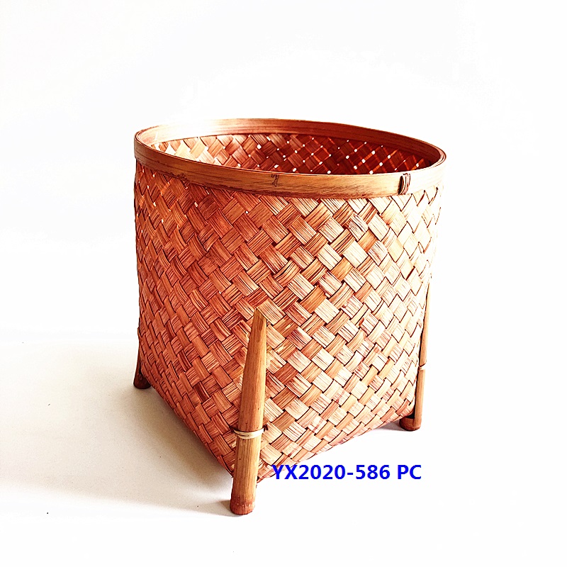 Round bamboo flower basket