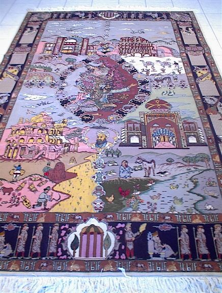 Handmade Persian silk tapestry