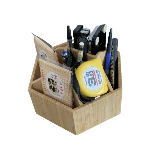 Good Quality Rotatable Bamboo Storage Organizer for Stationery Cosmetic