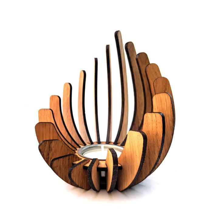 wooden candle holder