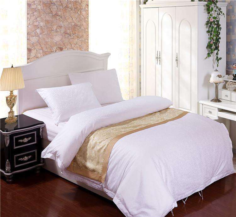 Venta caliente estilo europeo simple color blanco tela para sabana