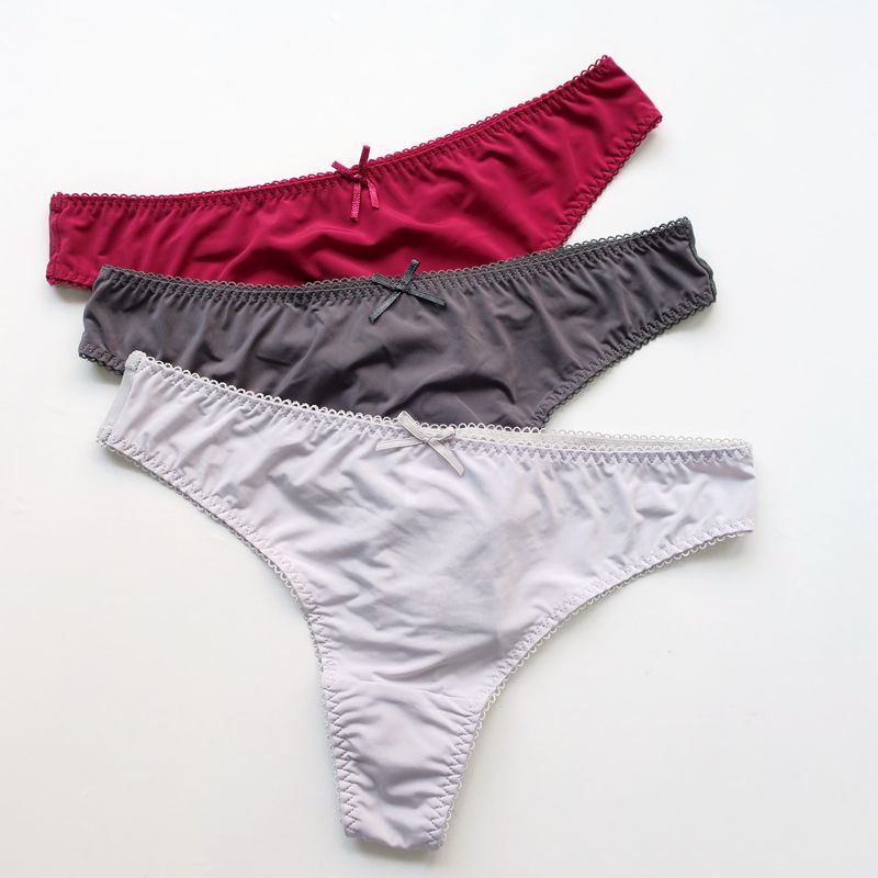 Ladies string with decorative elastic bands on waist and legs opening