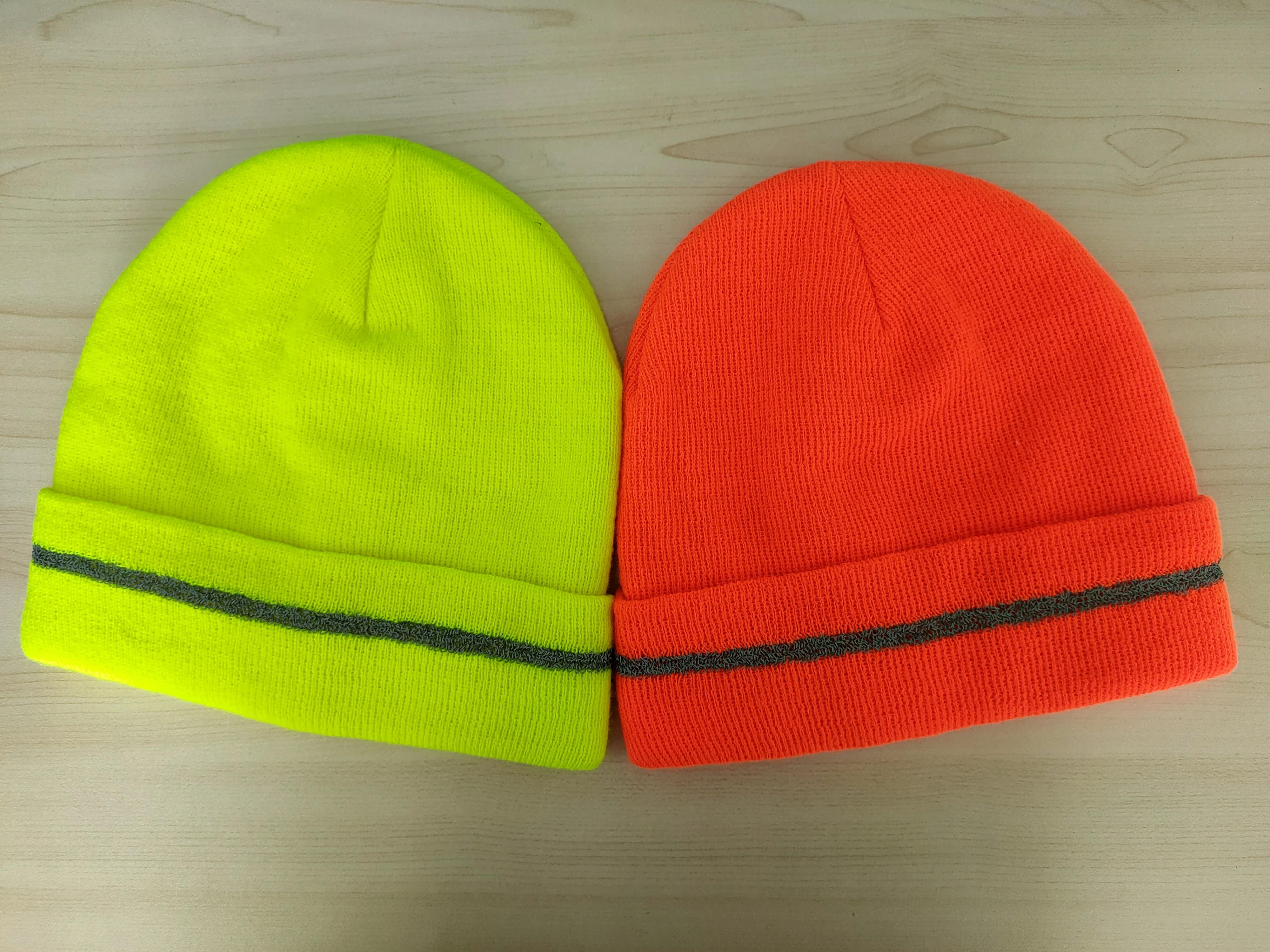 Reflective beanie custom beanie with reflective stripe