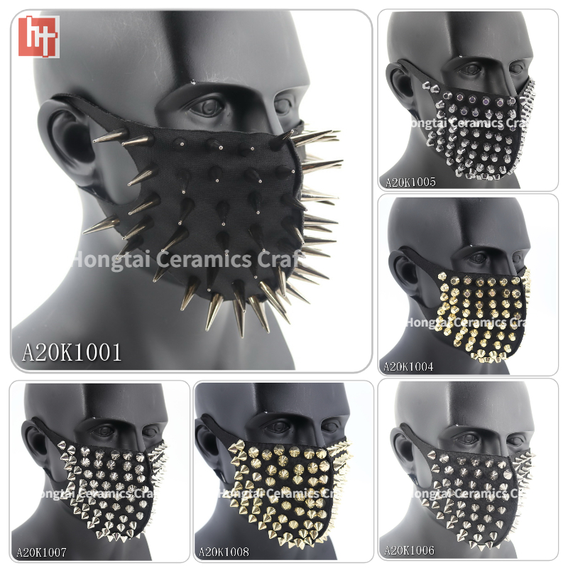 face mask with spikes half face halloween party mask