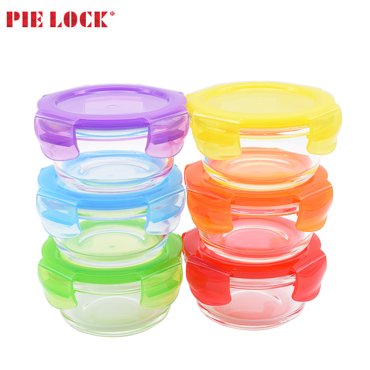 Glass Baby Food Storage Containers - Set of 6 baby food container glass (6 Oz)
