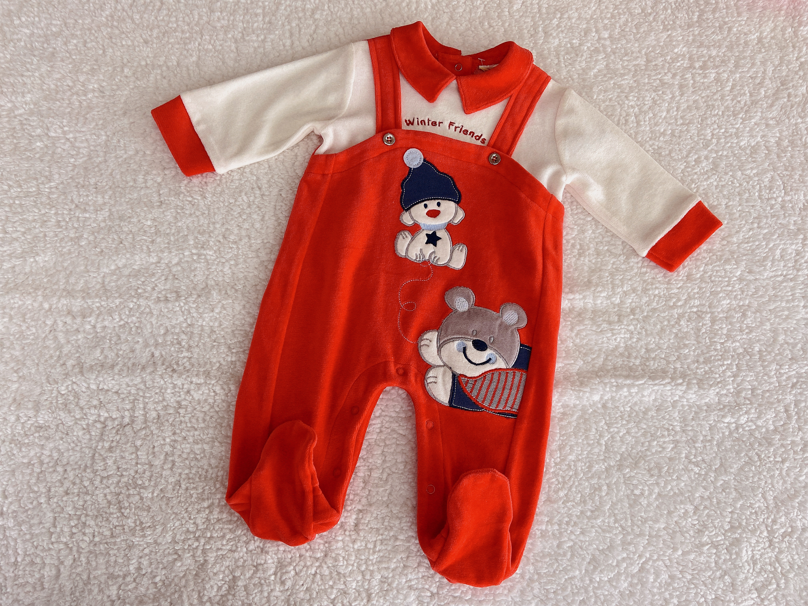220g Velour baby romper