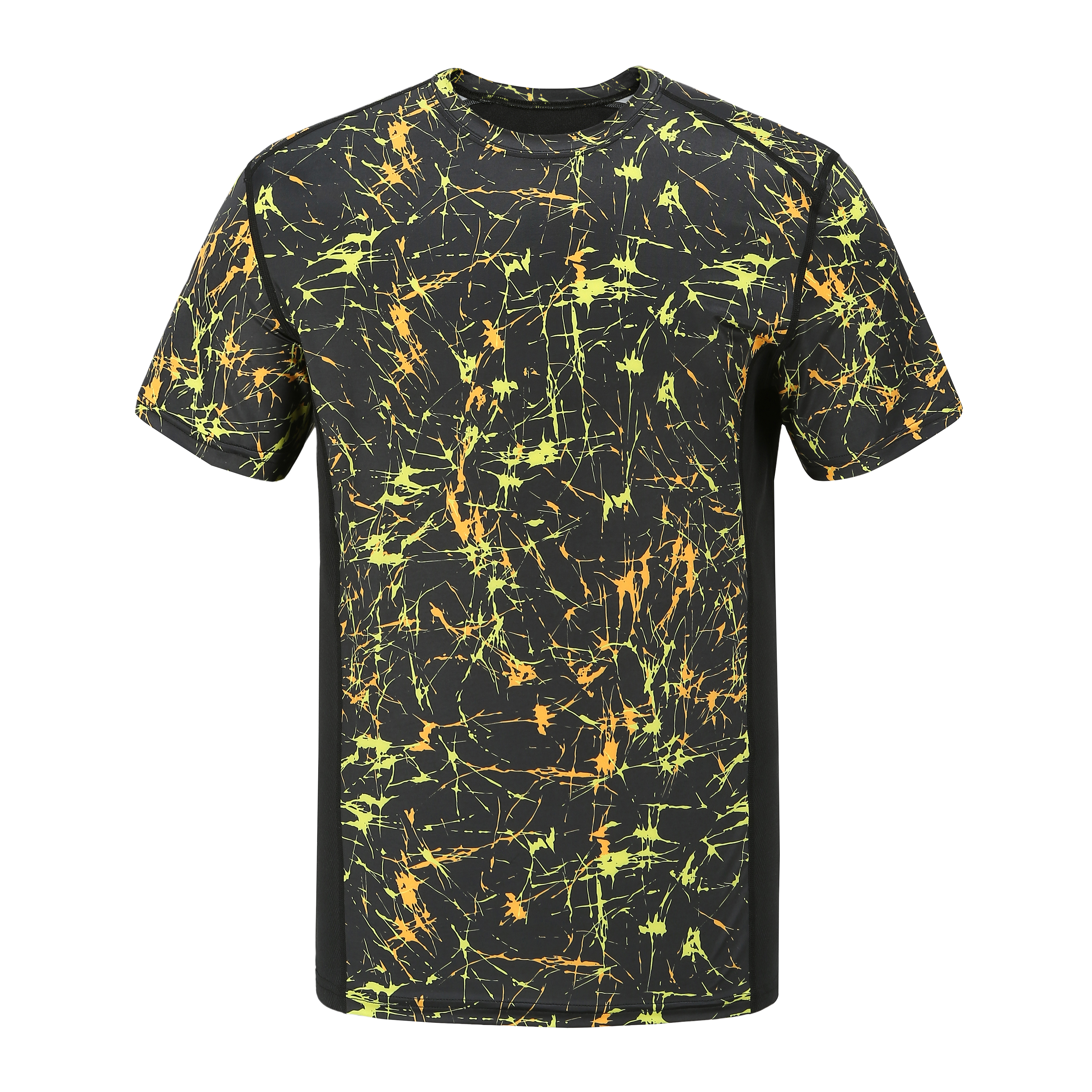 summer/spring cold feeling, long lasting odor free men's warp polyester knit ss tee for outdoor sports