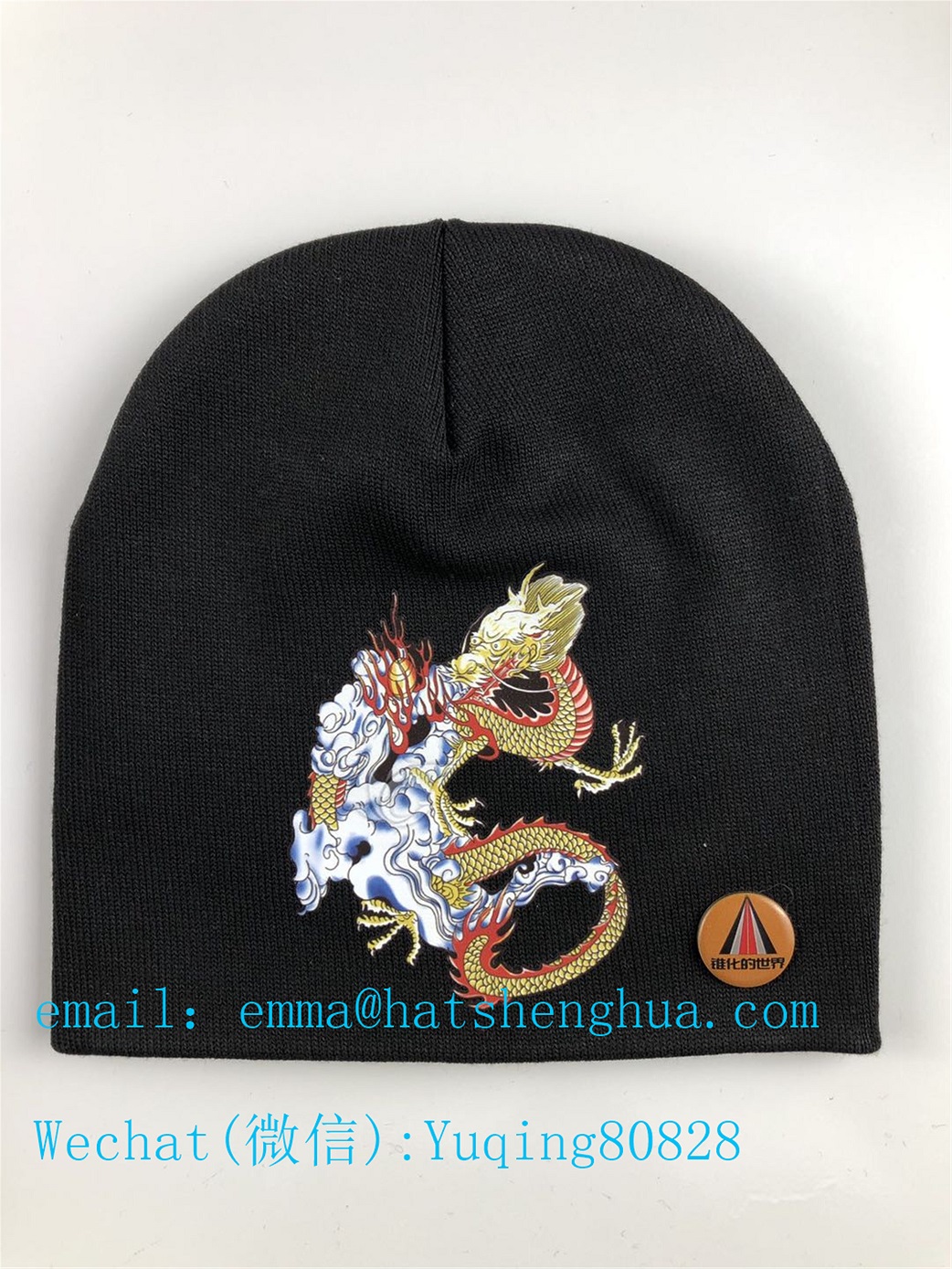 Men beanie hats with print logos