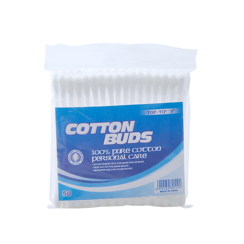 Cotton buds for dual use in zipper bag