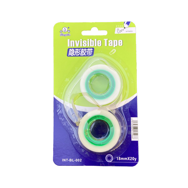 Invisible Tape writable for handwork in school office home with metal tooth dispenser 2rolls x 20y (BL-002)
