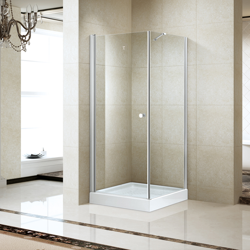 Dabbl sanitary ware rectangle square single pivot door shower enclosure shower glass door