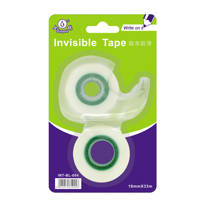 Writable Invisible Tape for handwork in school office home with metal tooth dispenser 2rolls x 33m (BL-004)
