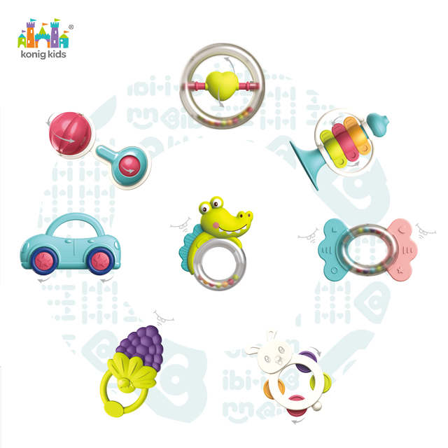 Konig Kids* Baby Rattle,Baby Teether Set(8 pcs included)