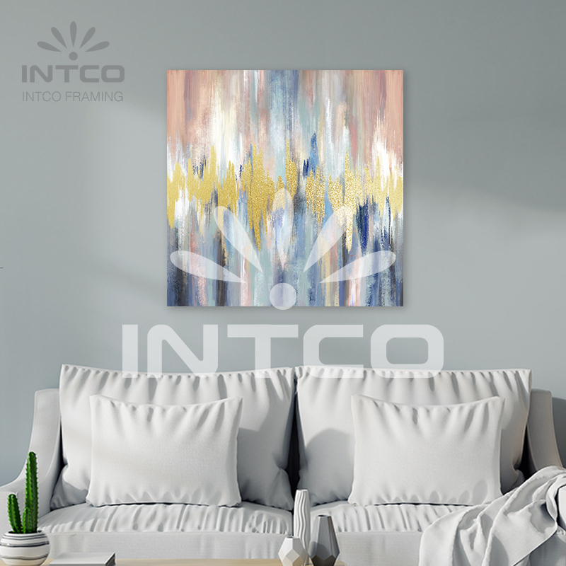 abstract arts in pink and blue