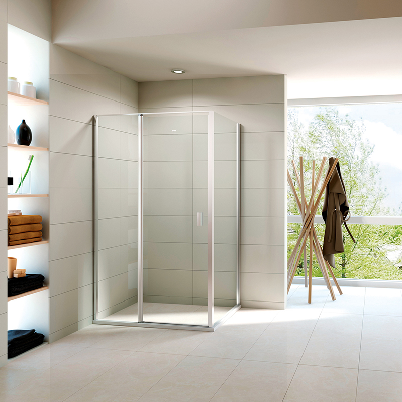 Dabbl rectangle square pivot door with side panel shower enclosure shower rooms bathroom cabins