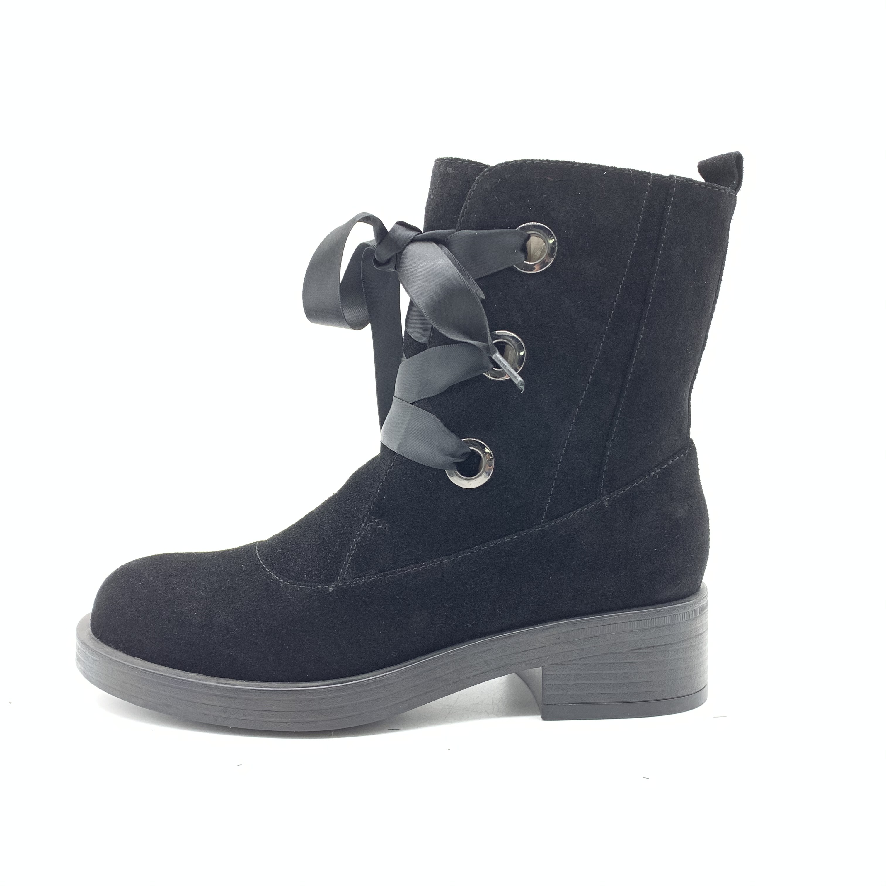 18W0940-RN002 Autumn-winter new fashion hot sales comfortable woman leather middle boots