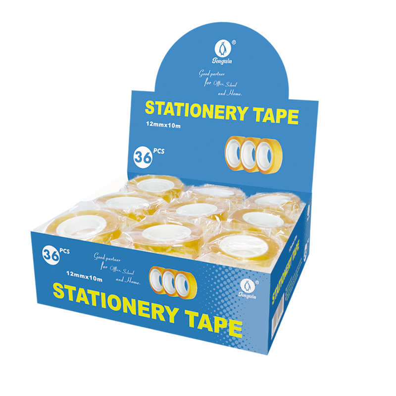 Yellowish Stationery Tape for Turkey market 36 rolls in display box(BX-007)