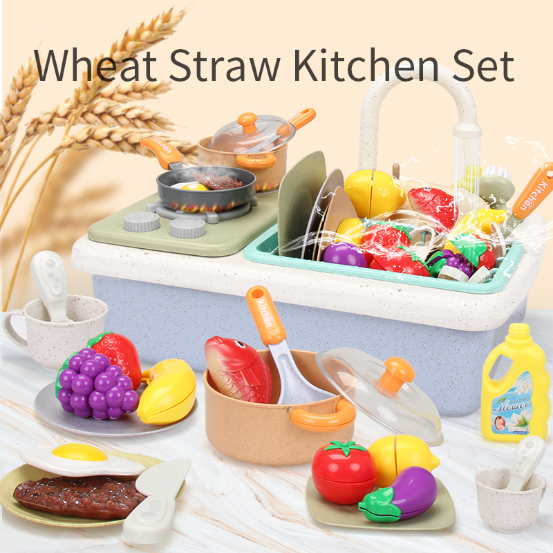 Wheat-straw kitchen set with music and light