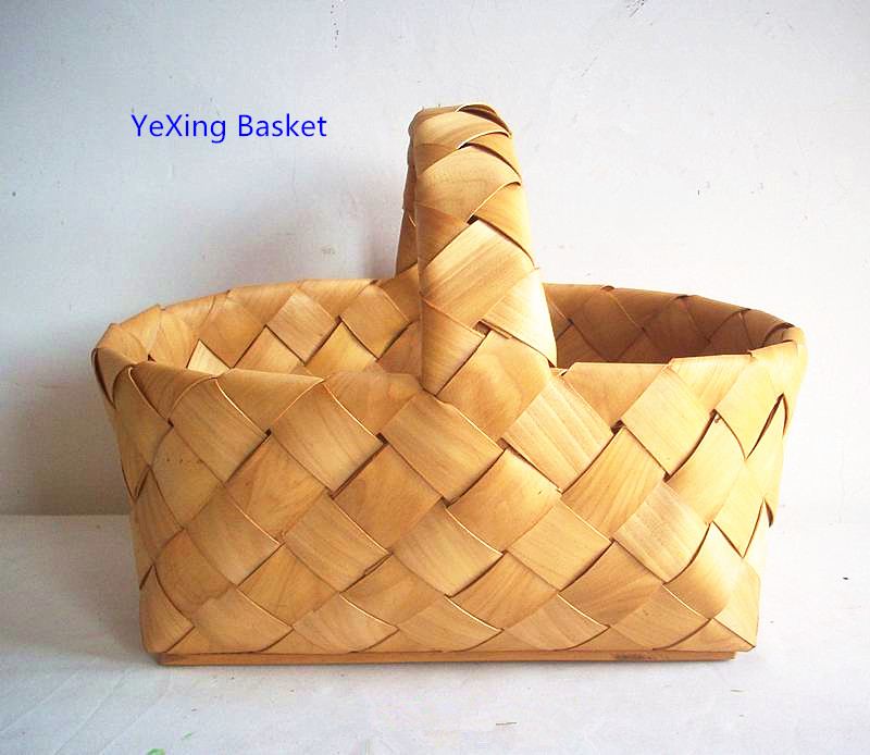 Janpanese style chipwood honey color storage basket