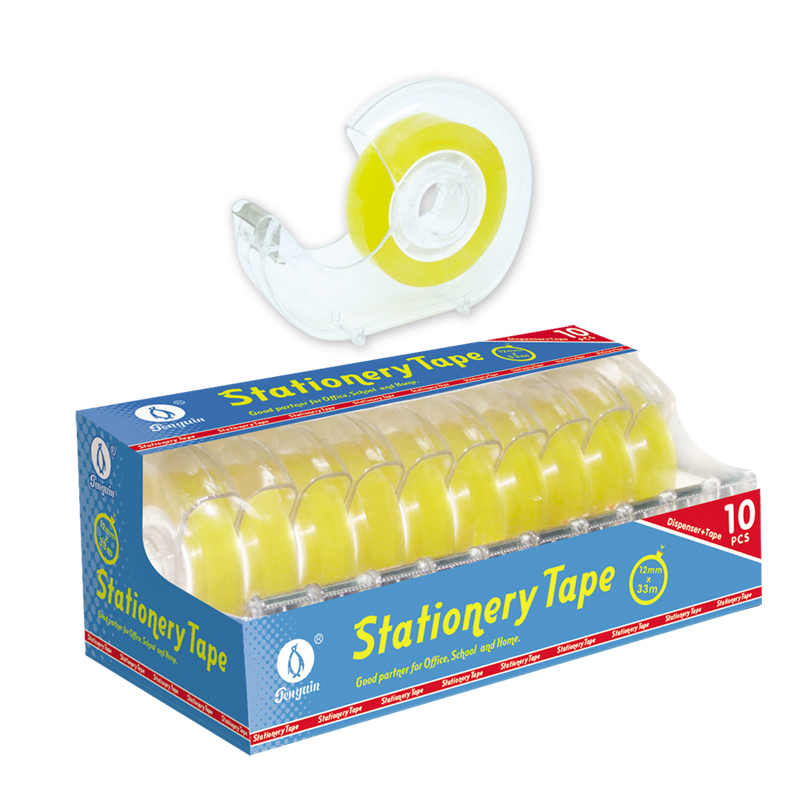 Stationery tape with metal tooth Dispenser 12mmx33m 10set in display box