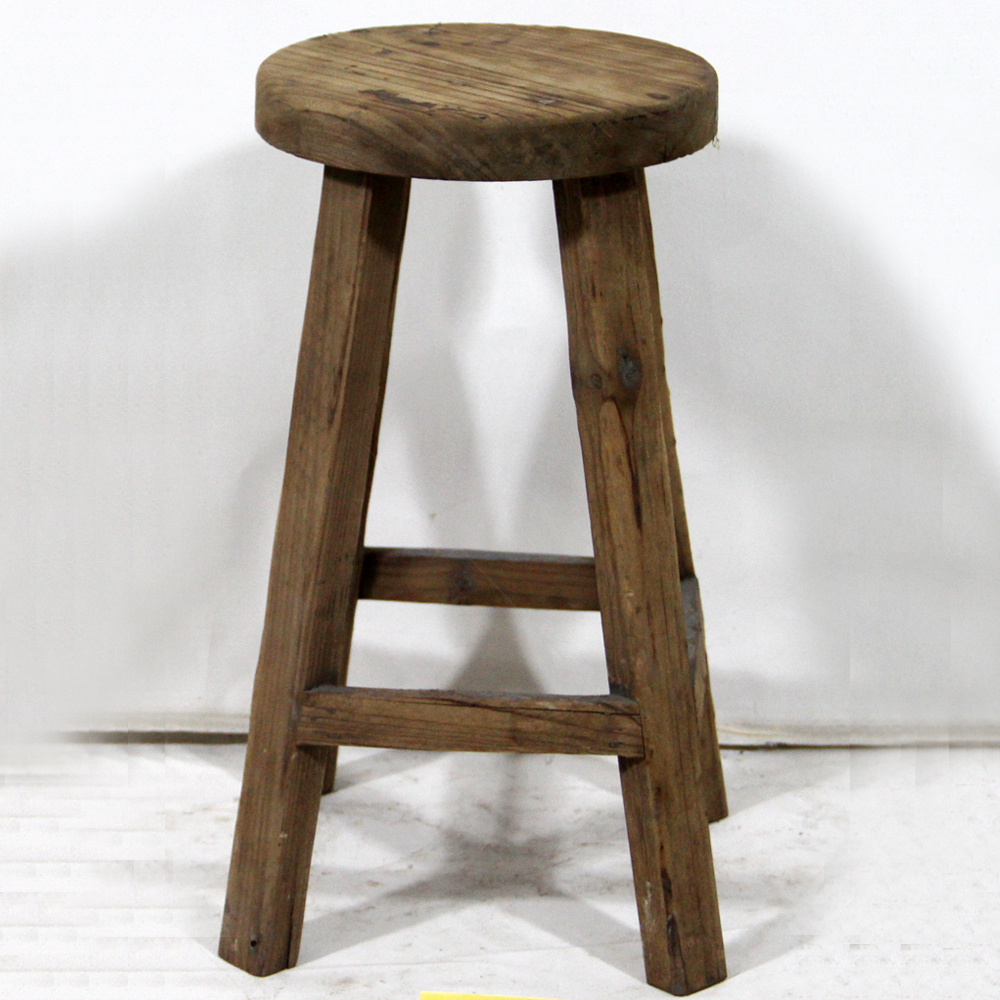 Farmhouse Recycle Antique Vintage Reclaimed Wooden Retro Bar Stool
