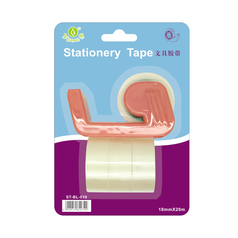 Clear Stationery Tape 4 rolls with metal tooth dispenser 18x20y(BL-007)