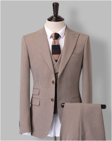 Men 3 Pieces Elegant Wool Modern Business Formal Suit