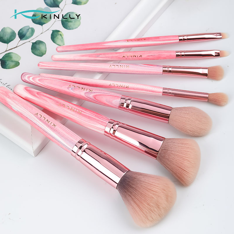 Kinlly 7pcs Makeup Brushes Set Dropshipping professional Eyeshadow Concealer Eyeliner Powder Blending Lip Cosmetic Tools
