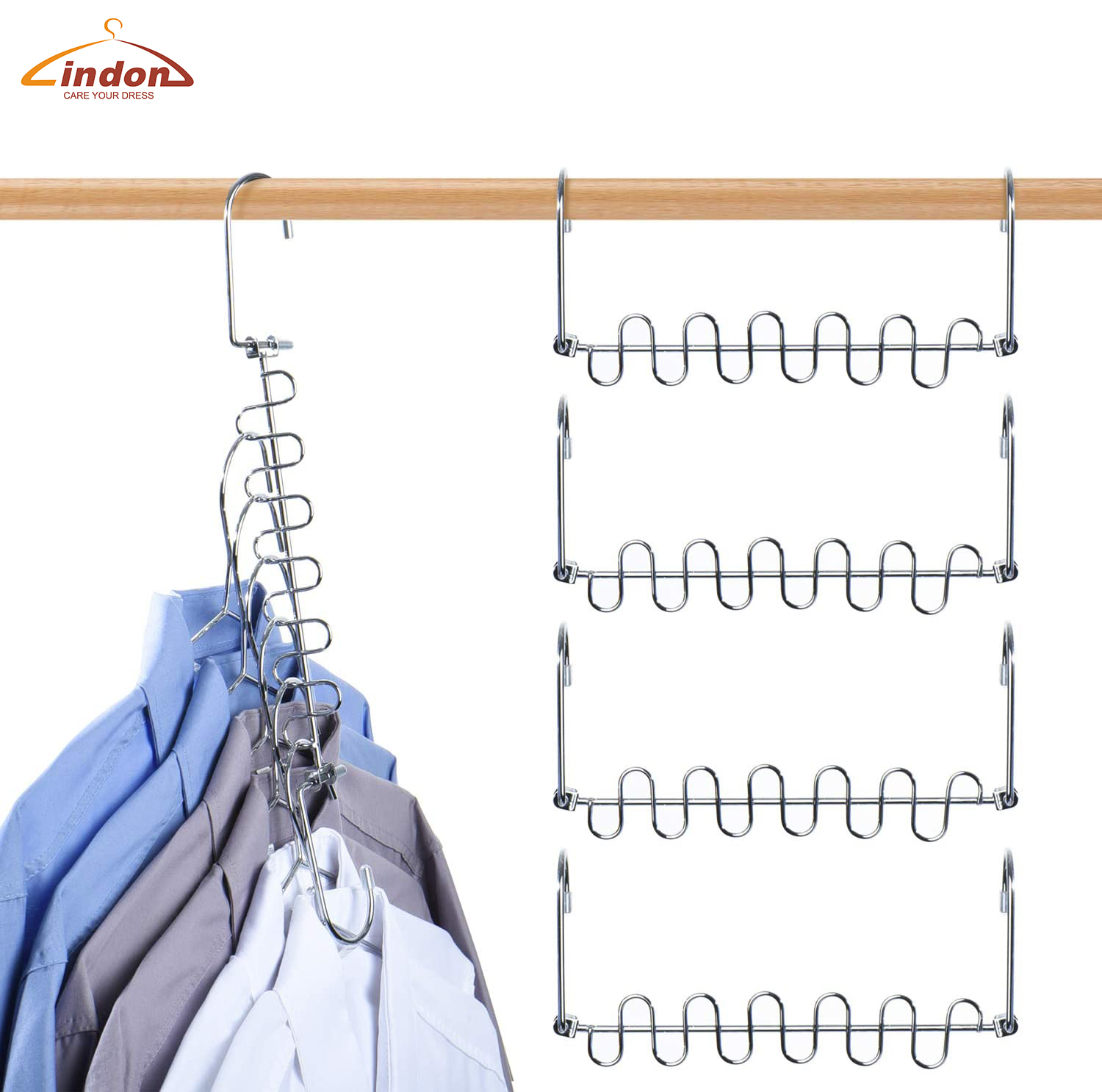 Multifunctional Storage Folding Space Saving Metal Rack Clothes Hanger