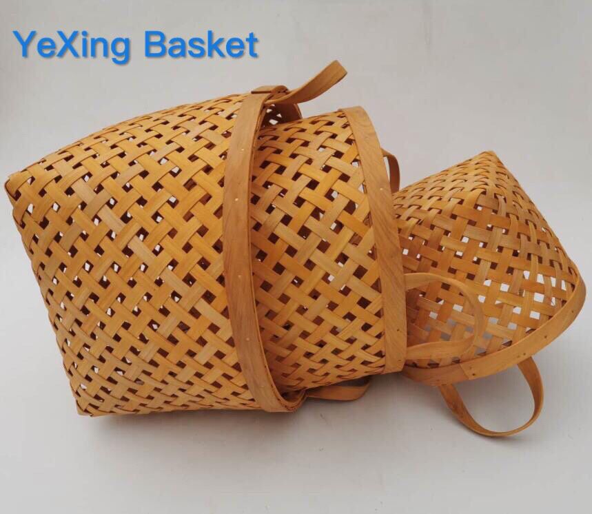 Round chipwood bamboo basket for flower