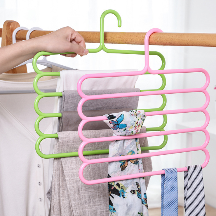 5 Layer Space Saving Multipurpose Magic Pants Hanger