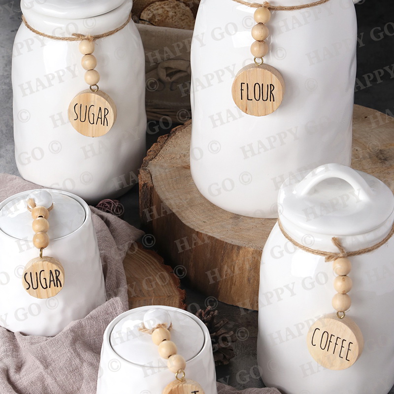 8.4x11.7cm 9x21cm 10x24cm 11.5x27.5cm ceramics sealed jars with hangtags for coffee,tea,sugar,flour,etc