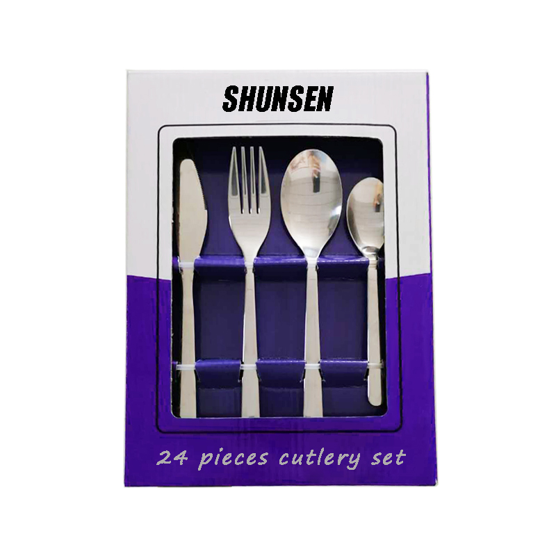 24pcs hand polish stainless steel flatware