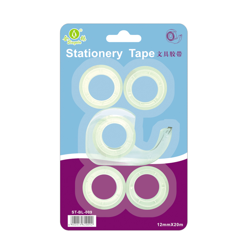 Clear Stationery Tape with dispenser for super market 18mmx20y(BL-009)