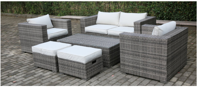 Alum Rattan Sofa Set