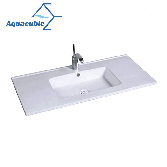 Aquacubic New Design High Quality Rectangular Thin Edge Ceramic Wash Basin
