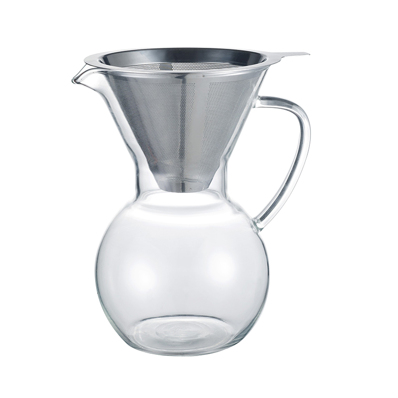 Borosilicate glass coffee pot pour over coffee maker with reusable coffee filter slow dripping maker
