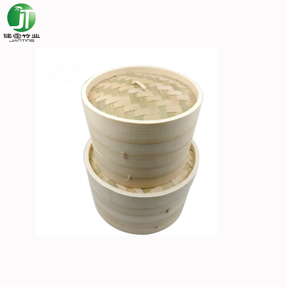 Natural Bamboo Steamer Basket 10 inch, 2 Tier Baskets & Lid, Healthy Cooking