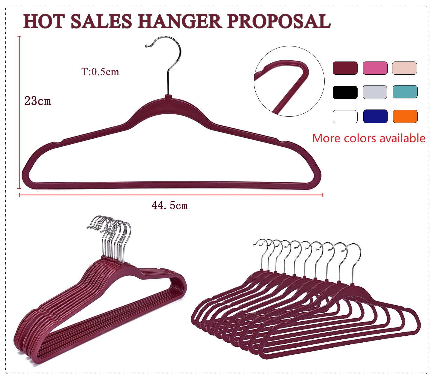 Hot Sale Space-Saving Closet Hangers - Non-Flocked