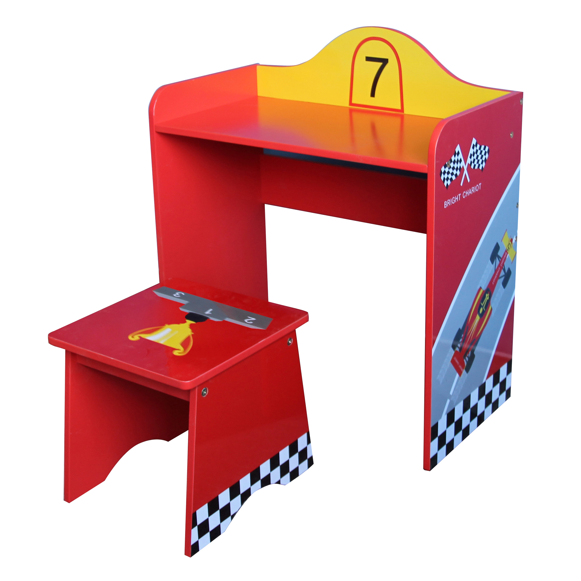 Wooden Race Car Table Set