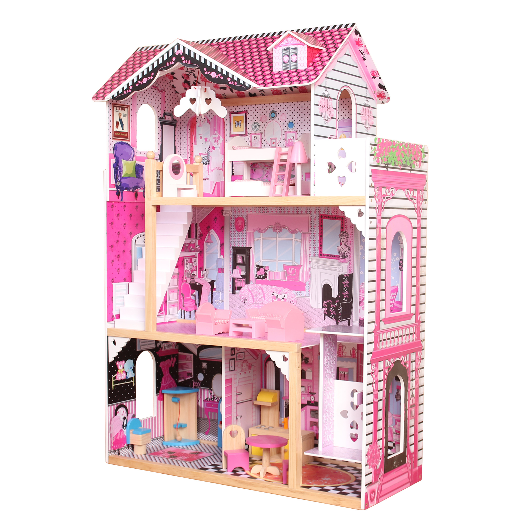 wooden kids doll house