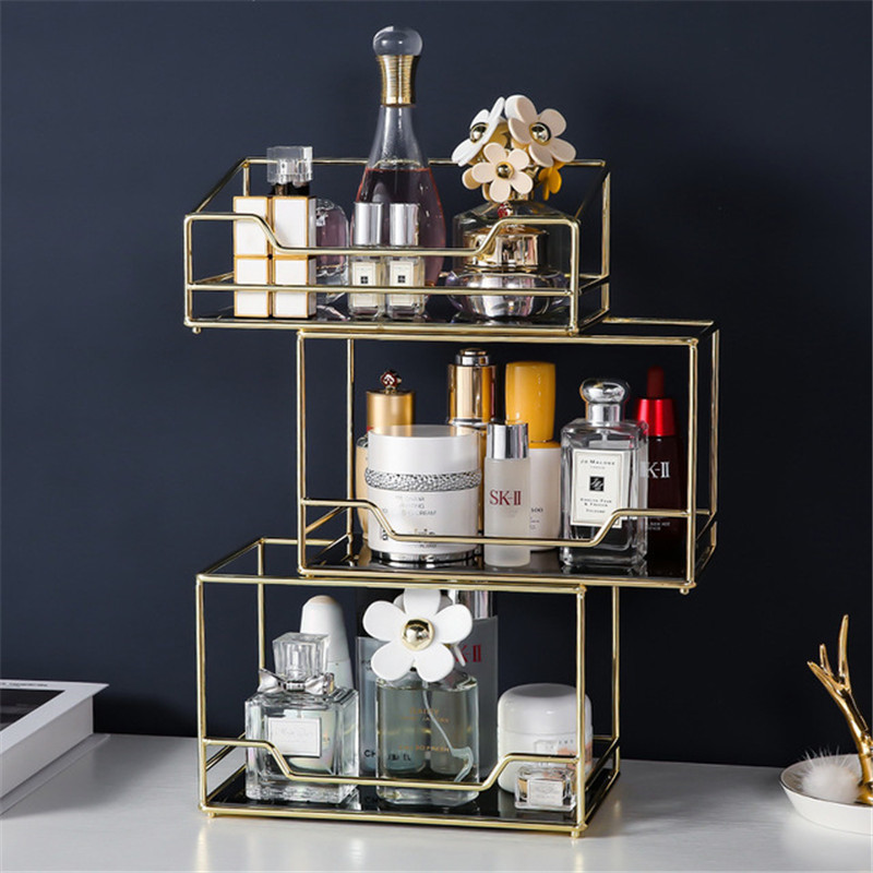 Ins Metal Dresser Rotating Makeup Storage Holder