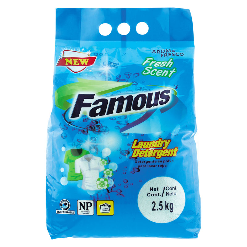 Famous laundry detergent 2.5 KG eco-friendly high foam quality powder