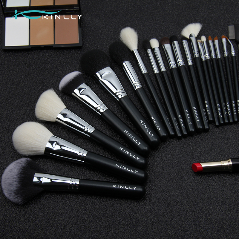 Mate black copper ferrule makeup brush set