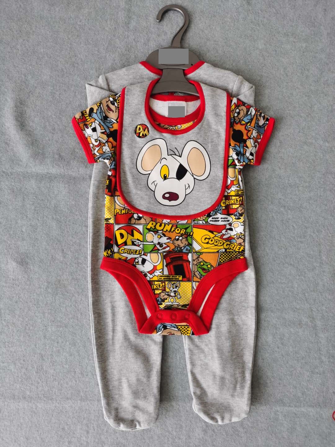 220g 100% cotton interlock baby set romper